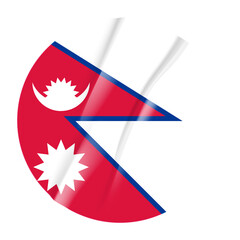 Flag of Nepal flag round sticker. 3d illustration wrinkled flag sticker patch transparation png