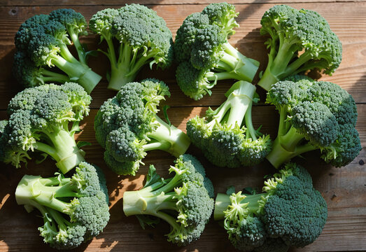 Broccoli on Wooden Surface