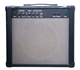 Electric guitar amplifier. Transparent background.