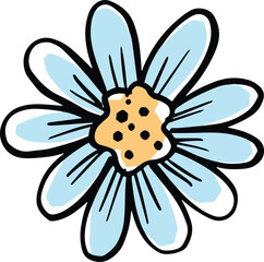 A Logo Design Cartoon Illustration Of a Wildflower Flower Icon Buttercup, Daisy, Dandelion,