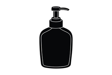 hand wash bottle silhouette vector illustration 