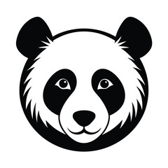 Cute Black and White Panda Head Graphic