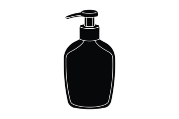 bottle of soap silhouette vector illustration on white background 