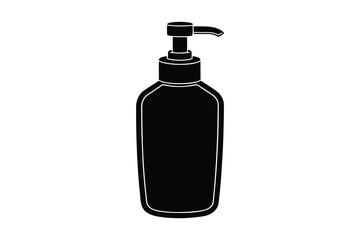 bottle of soap silhouette vector illustration on white background 