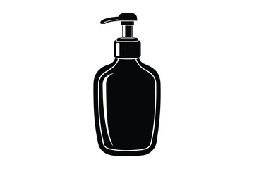 bottle of soap silhouette vector illustration on white background 