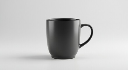 Fototapeta premium A minimalist ceramic coffee mug with subtle shadows, isolated on white background