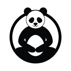 Smiling Panda in a Meditative Pose