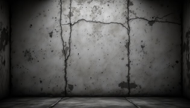 Monochrome industrial wall with dramatic shadows, space for text, gritty urban backdrop for branding