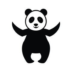 Happy Panda Silhouette, Perfect for Children's Decor