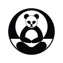 Stylized Panda in Meditation Position