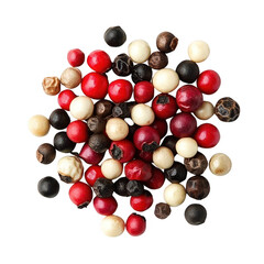A Colorful Array of Various Peppercorns in Distinctive Colors