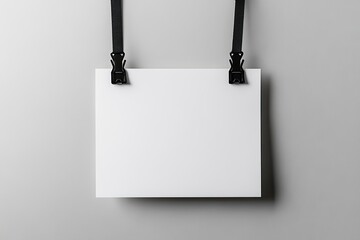 Blank White Card with Lanyard