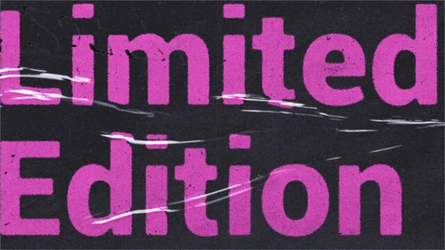 Bold Pink Limited Edition Text Animation with Dynamic Ripple Effect on Dark Background