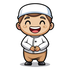 Obraz premium Happy Muslim Child Character