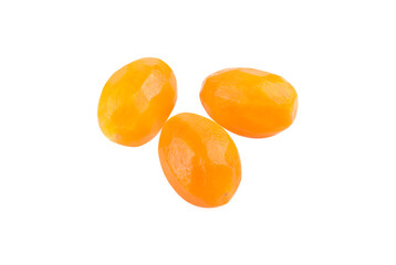 Fresh Peeled Sweet Yellow Marian Plum Fruit or Plum Mango.