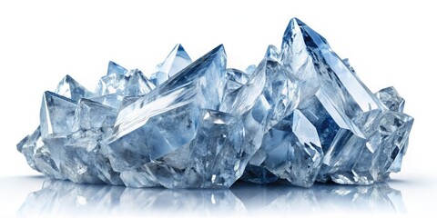 Obraz premium Jagged Ice Crystal Silhouette, Frozen Winter Wonderland, White Background, Ice Formation Photography