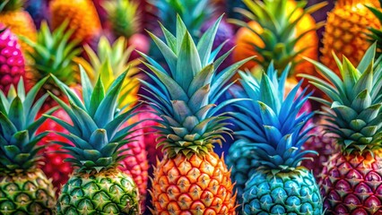 Fototapeta premium Minimalist Colorful Pineapple Garden Decor | Artistic Pineapple Plant Photography