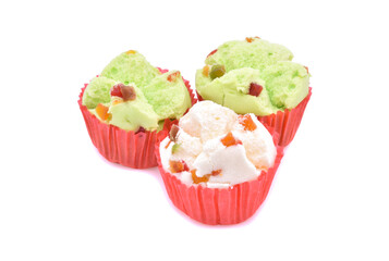 mini tasty cupcake isolated on white background.