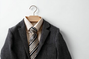 Classic Business Attire on White Background