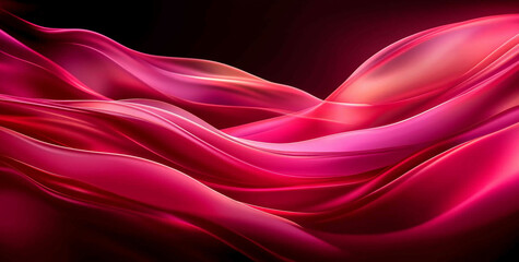Fototapeta premium vibrant abstract background featuring flowing waves in shades of red, light pink, and dark purple, creating sense of movement and depth. smooth curves evoke feeling of elegance and fluidity