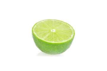 slice lime isolated on white background