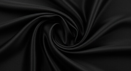 Obraz premium Swirled Black Satin Fabric - Photo