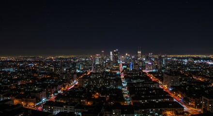 Fototapeta premium City Skyline at Night Photos