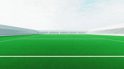 Obraz premium Empty Stadium: A Green Field Awaits the Game