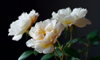 Fototapeta premium beautiful roses in white and light colors flower, Generative AI