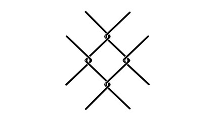 Wire mesh, black isolated silhouette