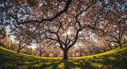 Obraz premium Blooming Trees in a Park (Photo)
