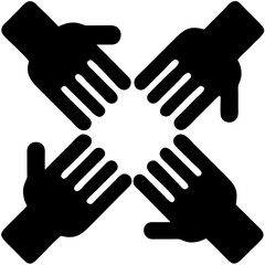 Obraz premium Collaborative hands forming a circle in a minimalist style 