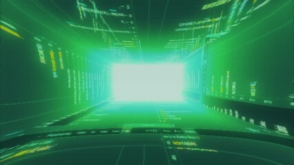 green, coding 3d server, matrix programming data, rendering through gradient mainframe source code