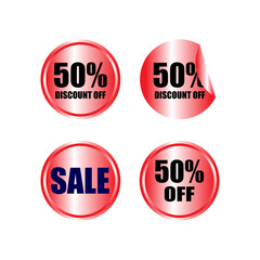 Sale stickers. Special offer price tags. Vector Illustration.