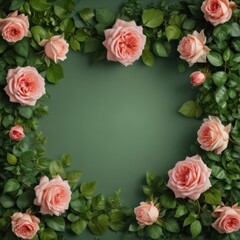 frame of roses, pink roses frame, pink roses border