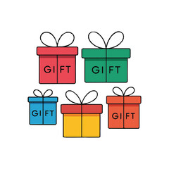 Collection of Gift Box Illustrations – Colorful Flat Style