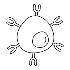 T Lymphocyte Icon. Immune Cell and T Cell Biology Representation