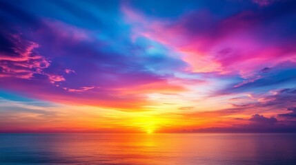 Vibrant Sunset Over the Ocean