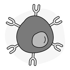 T Lymphocyte Icon. Immune Cell and T Cell Biology Representation