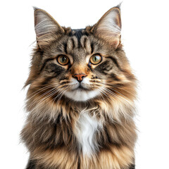 Regal noble Maine Coon png cat breed png long-haired cat png feline png pet portrait png whiskers png domestic cat png large cat png indoor pet png transparent background image