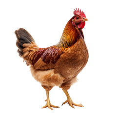 Fototapeta premium Golden Brown Plumage , A Classic Hen, Representing Sustainable Poultry Farming and the Simplicity of Rural Life.