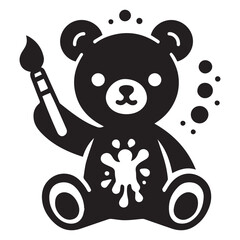 Cute Cartoon Teddy Bear with Number 4 and Magic Wand for Kids Birthday or Preschool Design