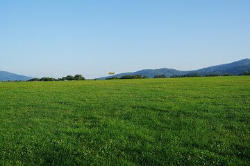 Old Antonov An-2 PF SP-FIY airplane takes off in Bielsko-Biala, Poland