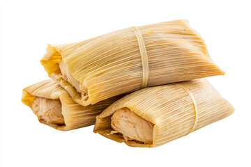 a couple of tamales wrapped in banana leaves