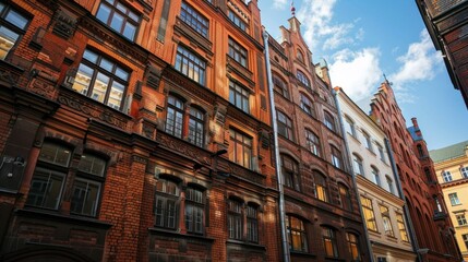 Fototapeta premium Urban environment with a mix of old and new architecture