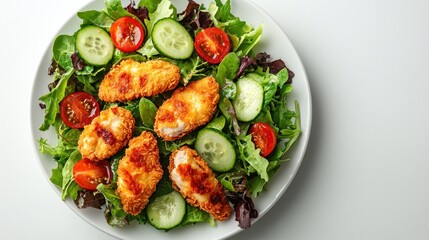 Crispy Chicken Salad with Fresh Vegetables