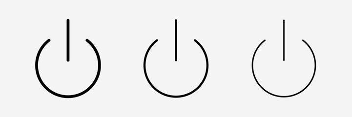Power button icon vector for web, computer and mobile app, bold, light, thin