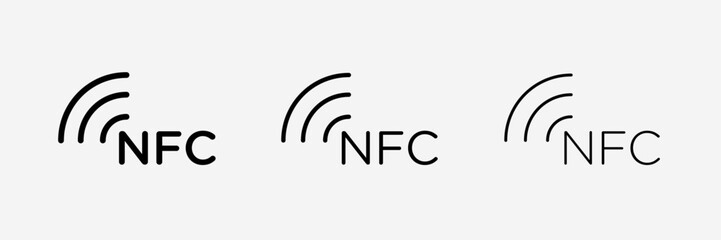 NFC icon Near field communication sign. NFC letter logo. Contactless payment logo. NFC payments icon for apps.