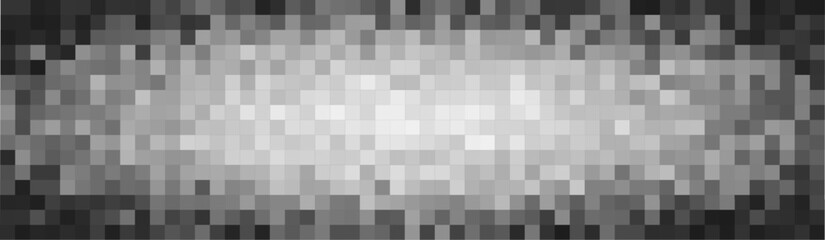 Censor blur, Wide horizontal pixelated mosaic bar, large grayscale texture for censorship effect. Covers sensitive explicit content or private visuals. New content moderation. Vector illustration