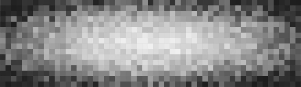 Censor blur, Wide horizontal pixelated mosaic bar, large grayscale texture for censorship effect. Covers sensitive explicit content or private visuals. New content moderation. Vector illustration